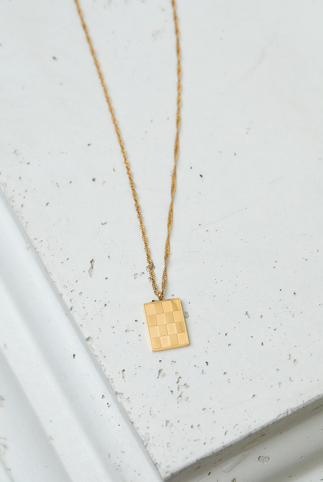 Checkered Pendant Necklace-Accessories- Simply Simpson's Boutique is a Women's Online Fashion Boutique Located in Jupiter, Florida