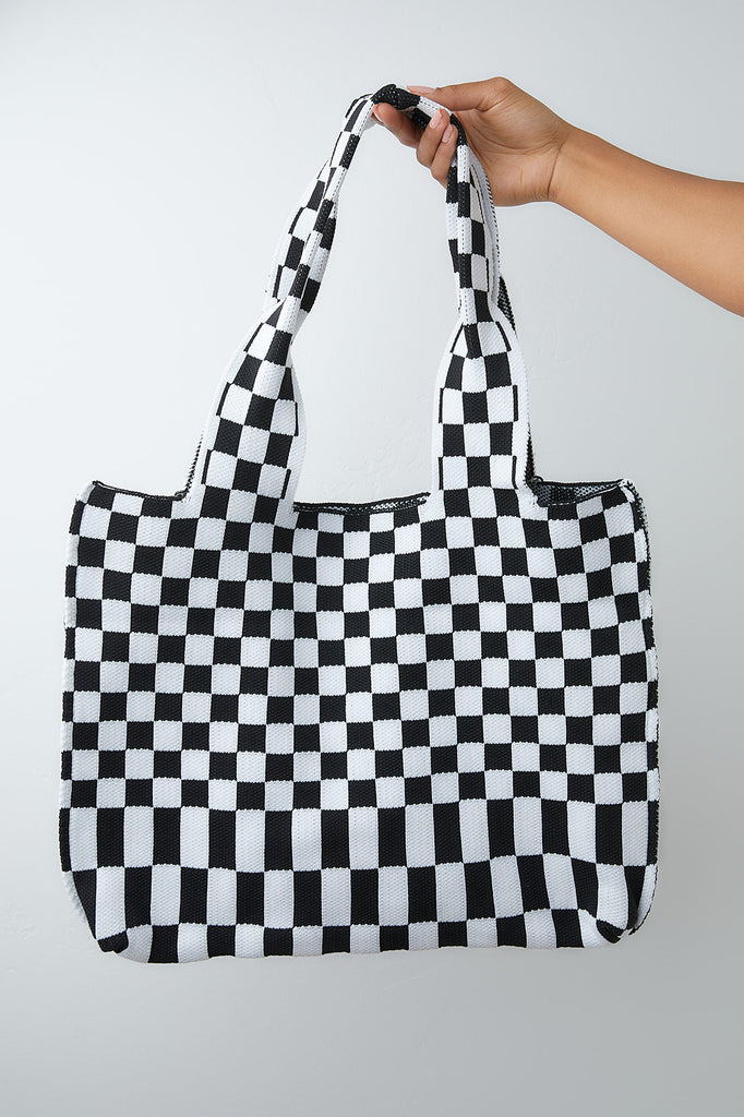 Checkerboard Lazy Wind Big Bag-Accessories- Simply Simpson's Boutique is a Women's Online Fashion Boutique Located in Jupiter, Florida