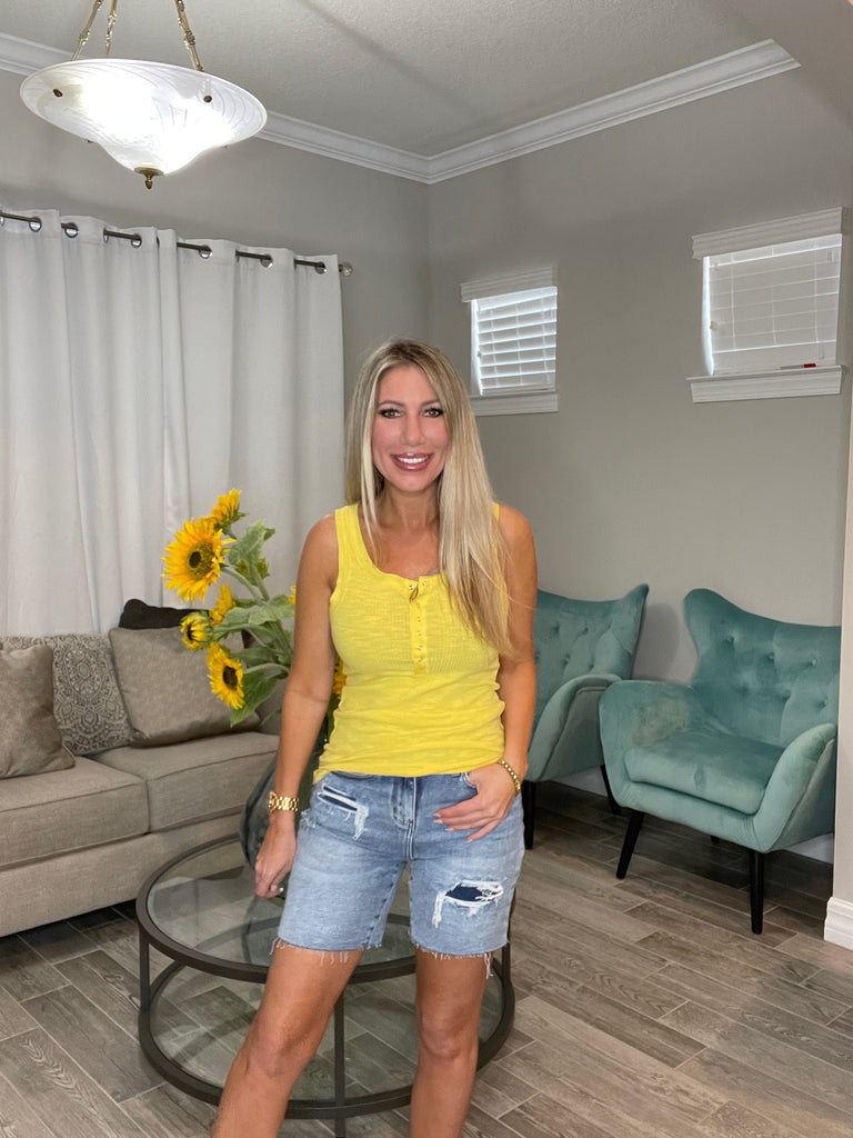 Judy Blue Mid Length Denim Patch Shorts-190 Skirts/Shorts- Simply Simpson's Boutique is a Women's Online Fashion Boutique Located in Jupiter, Florida