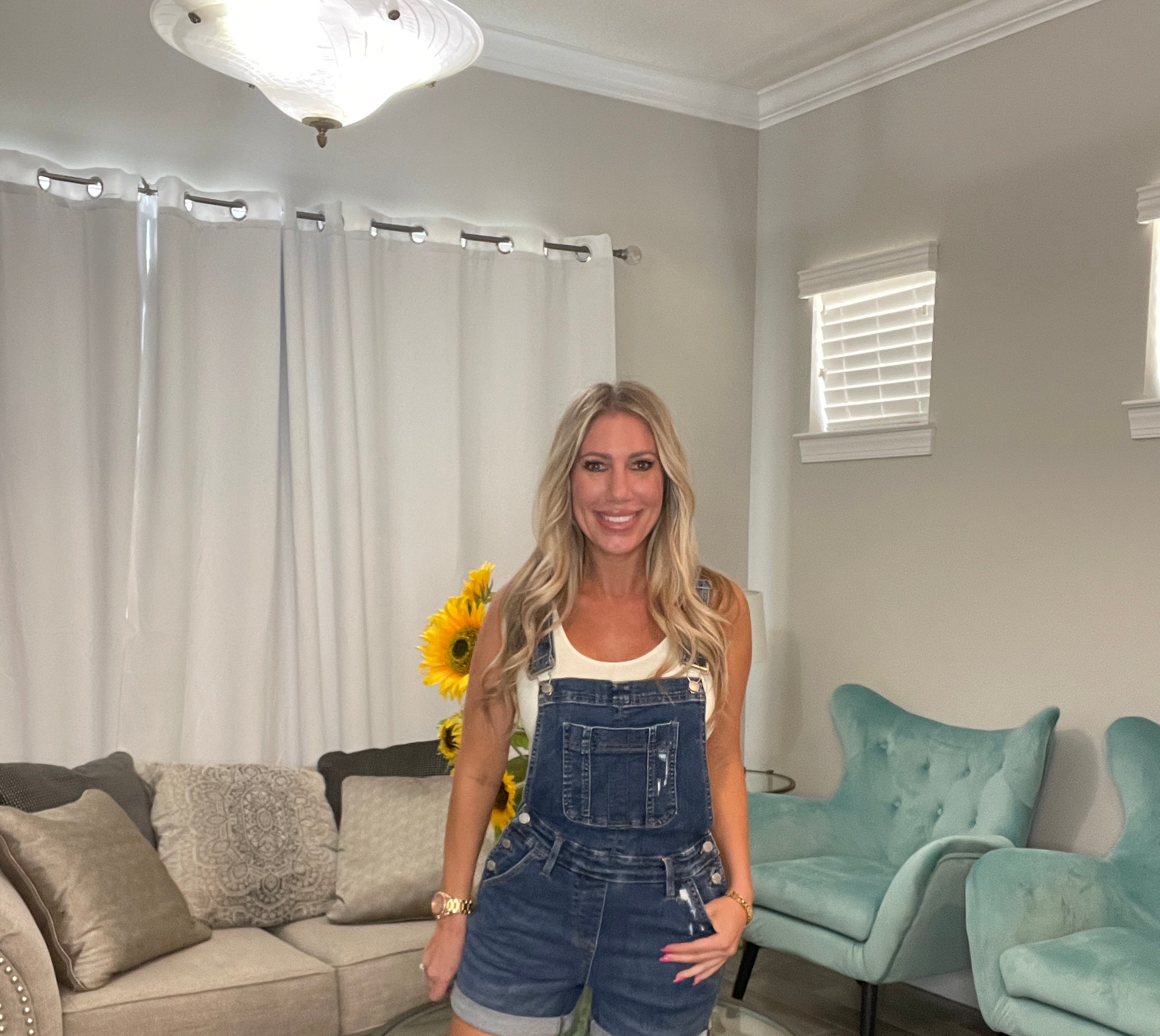 Judy Blue Dark Wash Overall Shorts-Overalls- Simply Simpson's Boutique is a Women's Online Fashion Boutique Located in Jupiter, Florida
