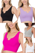 Ribbed Seamless Split Neck Crop Top-Tops- Simply Simpson's Boutique is a Women's Online Fashion Boutique Located in Jupiter, Florida