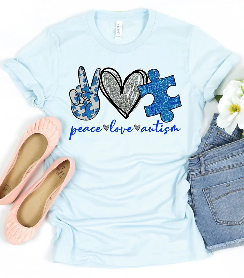 Peace Love Autism-Graphic Tee- Simply Simpson's Boutique is a Women's Online Fashion Boutique Located in Jupiter, Florida