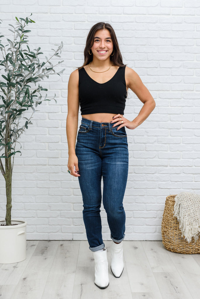 Tell Me More Crop Tank In Black-Tank Tops- Simply Simpson's Boutique is a Women's Online Fashion Boutique Located in Jupiter, Florida