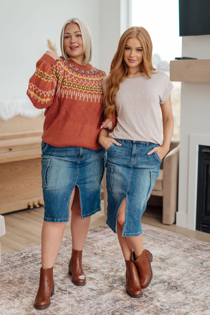 Always Be There Cargo Denim Skirt-Skirts- Simply Simpson's Boutique is a Women's Online Fashion Boutique Located in Jupiter, Florida