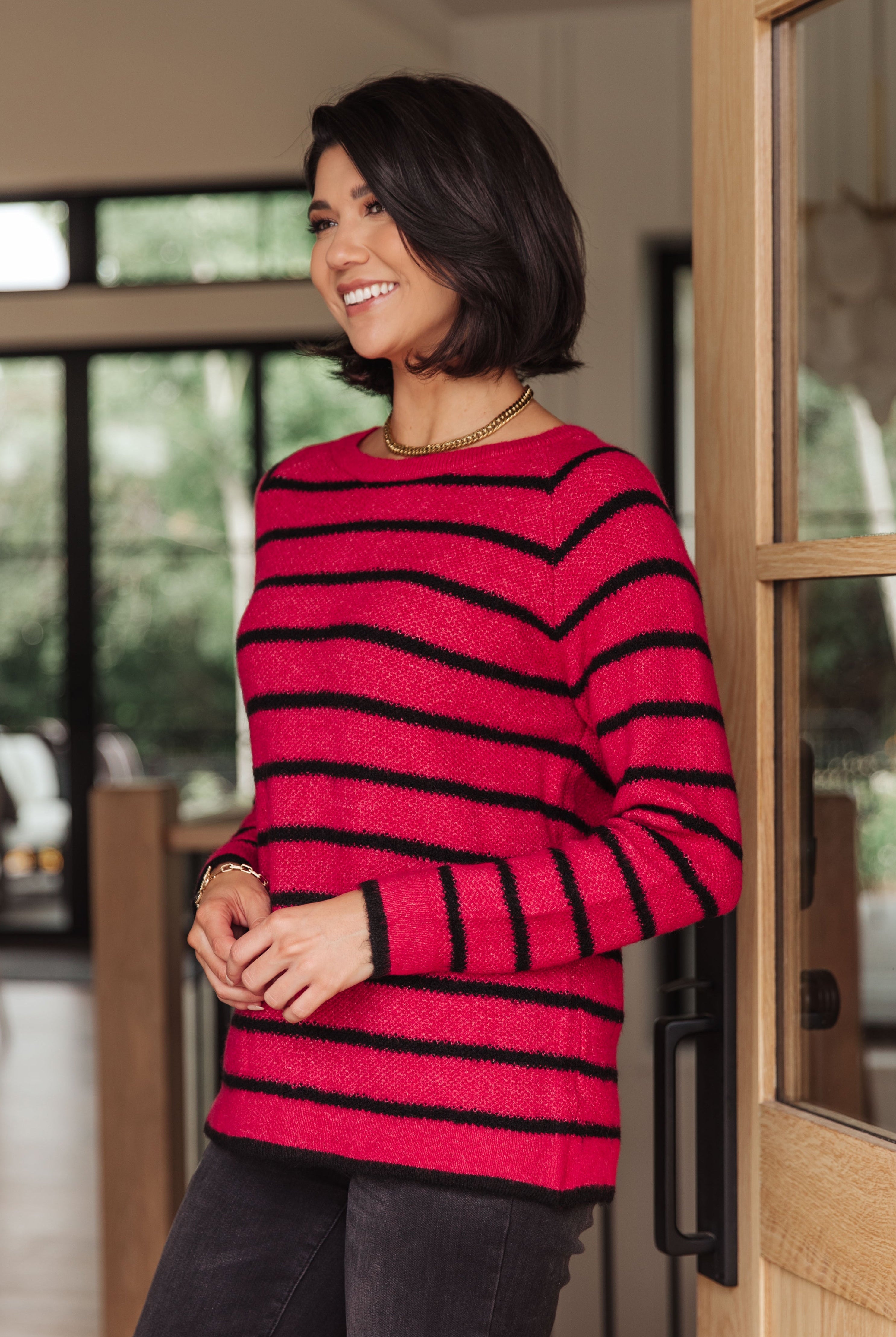 Are We There Yet? Striped Sweater-Shirts & Tops- Simply Simpson's Boutique is a Women's Online Fashion Boutique Located in Jupiter, Florida