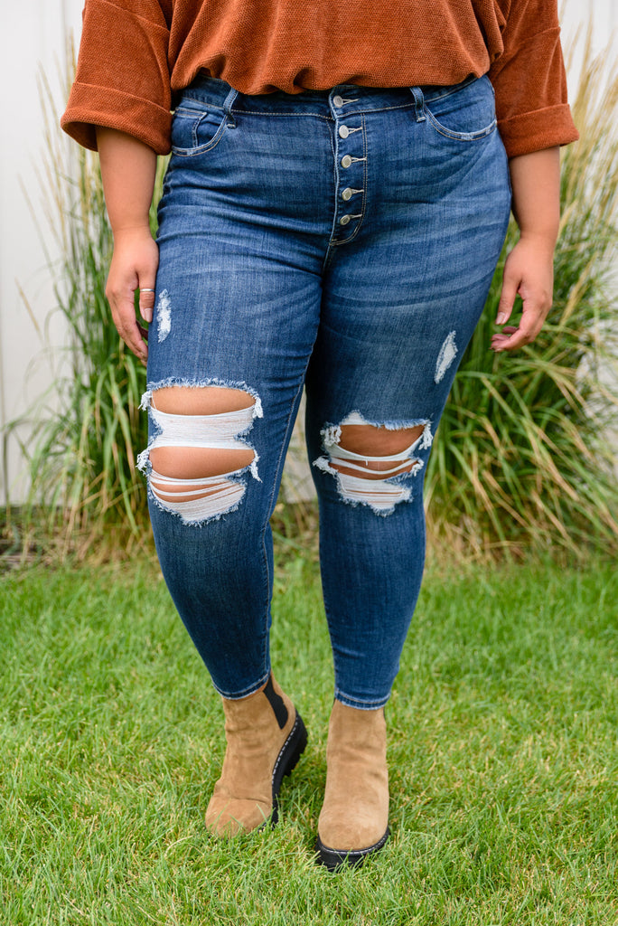 Ari Hi-Rise Button Fly Cuffed Skinny-Jeans- Simply Simpson's Boutique is a Women's Online Fashion Boutique Located in Jupiter, Florida