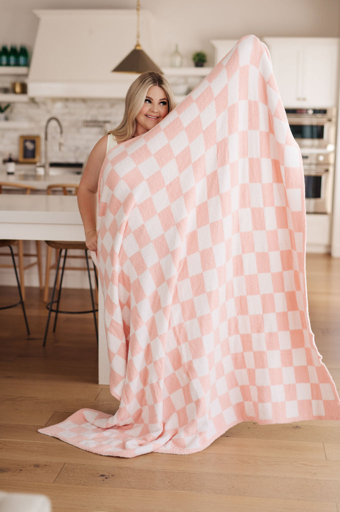 Penny Blanket Single Cuddle Size in Pink Check-Bags- Simply Simpson's Boutique is a Women's Online Fashion Boutique Located in Jupiter, Florida