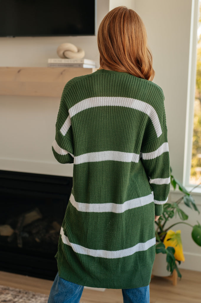 Brighter is Better Striped Cardigan in Green- 11/30/2023-Shirts & Tops- Simply Simpson's Boutique is a Women's Online Fashion Boutique Located in Jupiter, Florida
