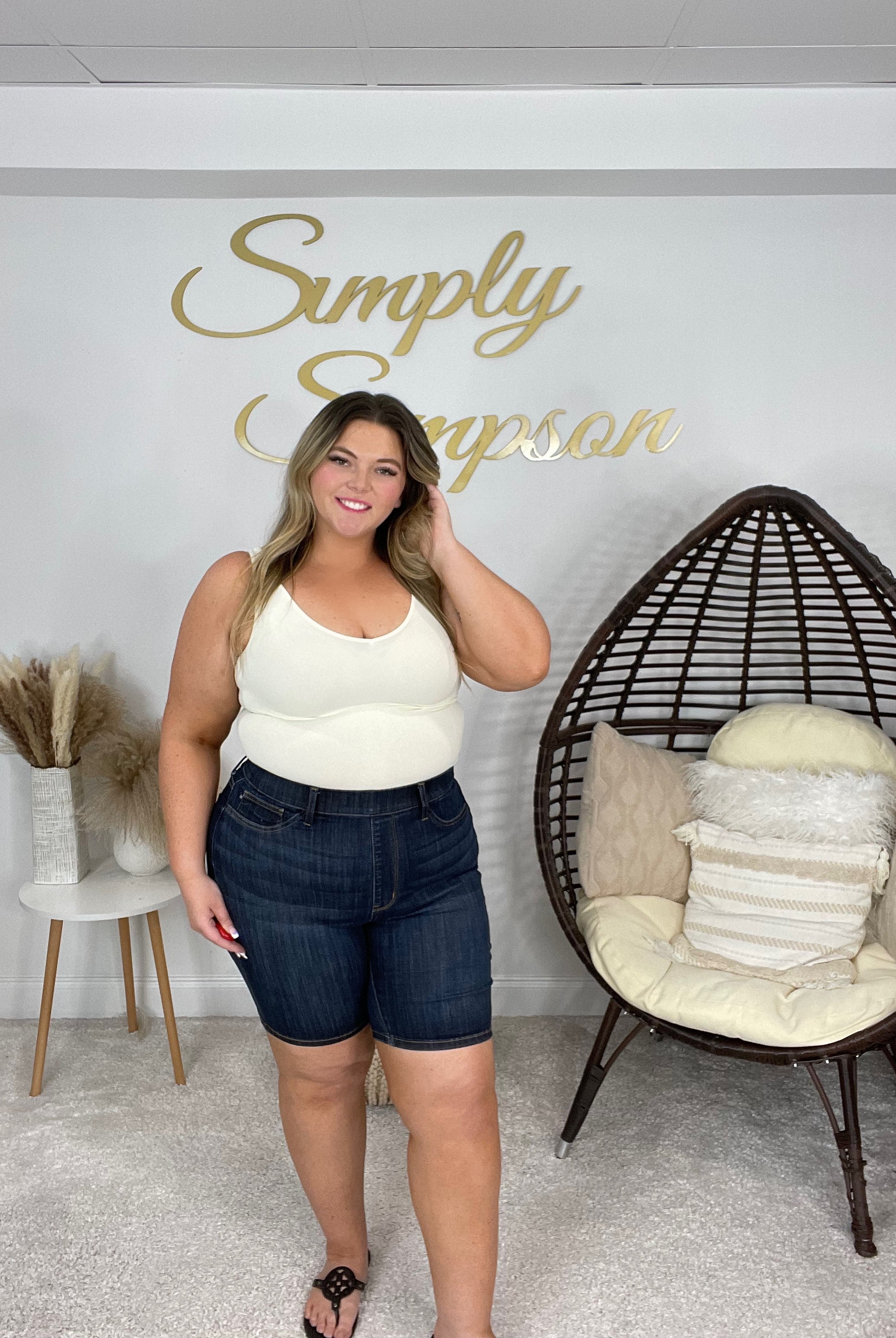 Judy Blue Pull On Bermuda Shorts-190 Skirts/Shorts- Simply Simpson's Boutique is a Women's Online Fashion Boutique Located in Jupiter, Florida