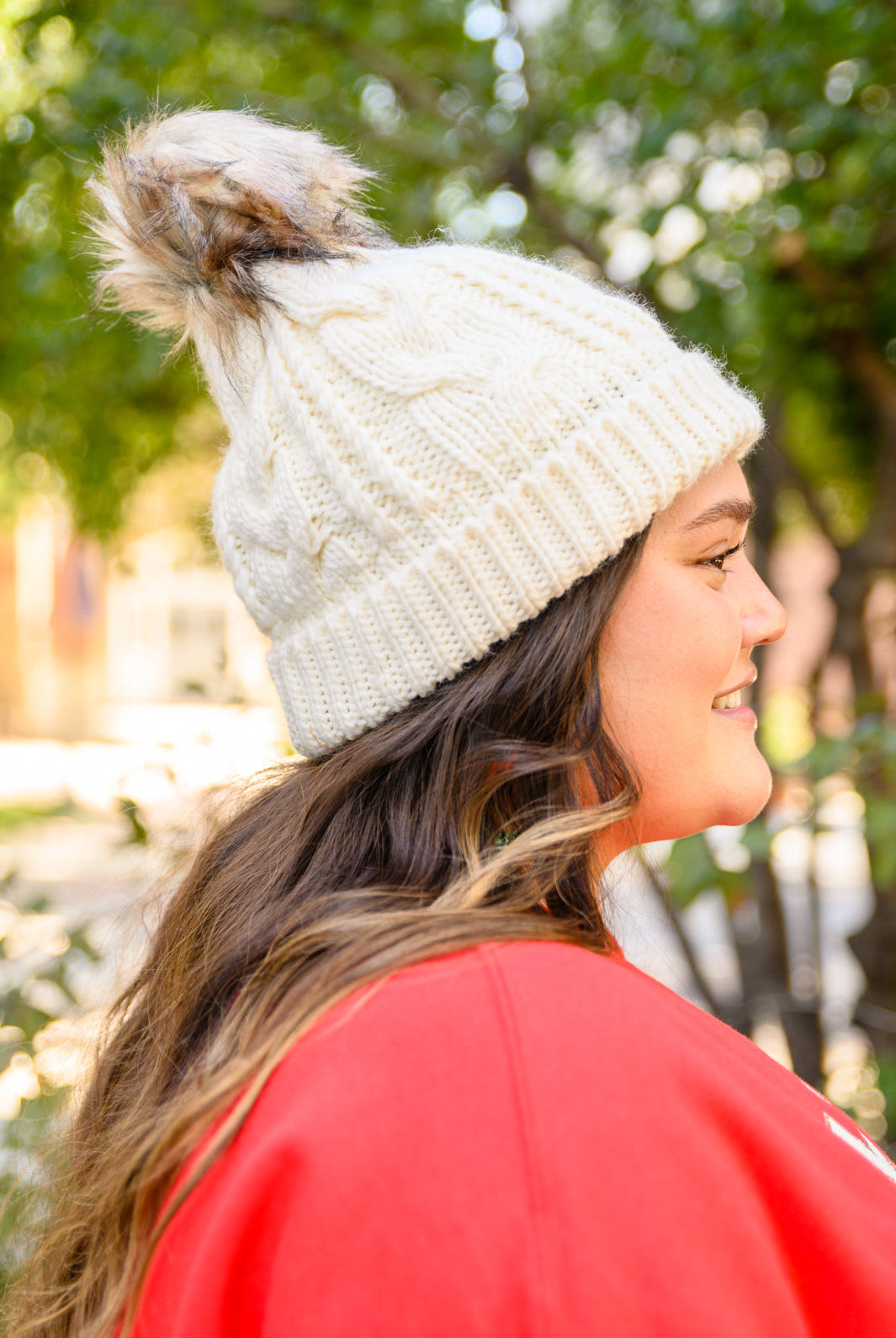 Cable Knit Cuffed Beanie In Ivory-Accessories- Simply Simpson's Boutique is a Women's Online Fashion Boutique Located in Jupiter, Florida