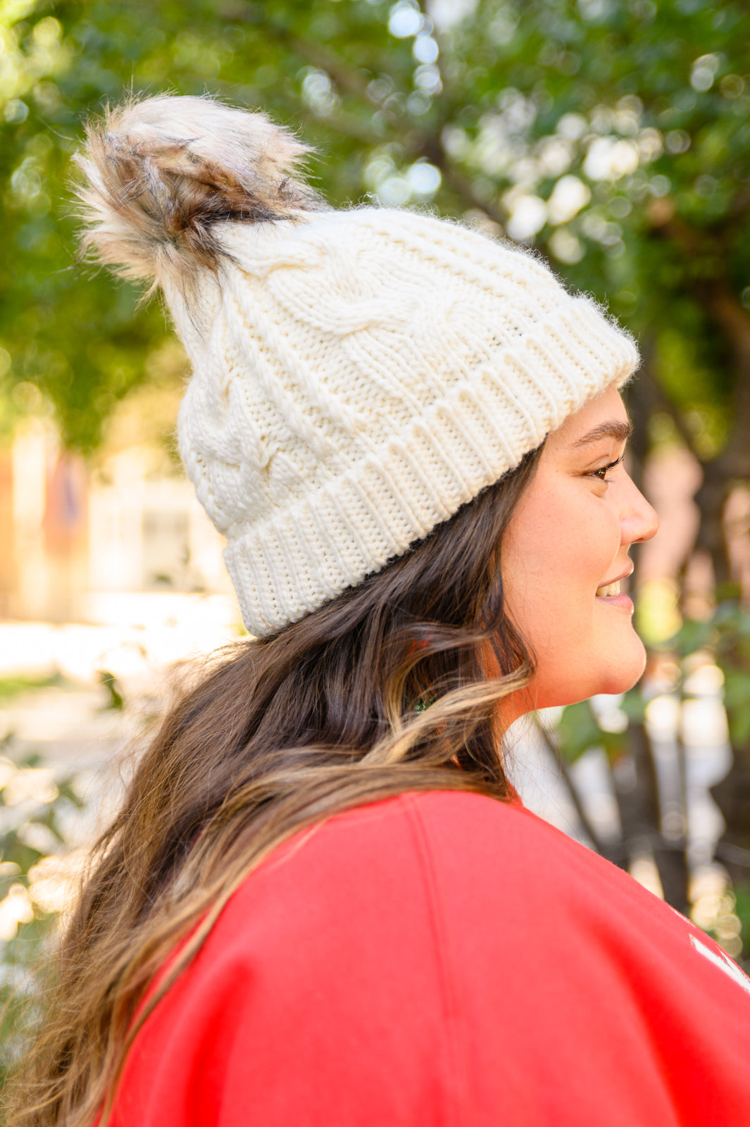 Cable Knit Cuffed Beanie In Ivory-Accessories- Simply Simpson's Boutique is a Women's Online Fashion Boutique Located in Jupiter, Florida