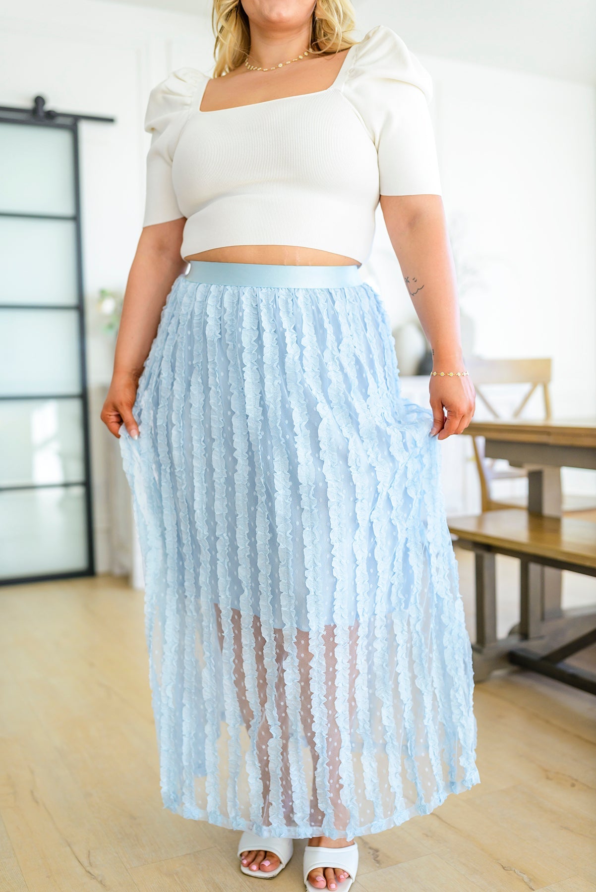 Cascading Ruffles A-Line Skirt-Skirts- Simply Simpson's Boutique is a Women's Online Fashion Boutique Located in Jupiter, Florida