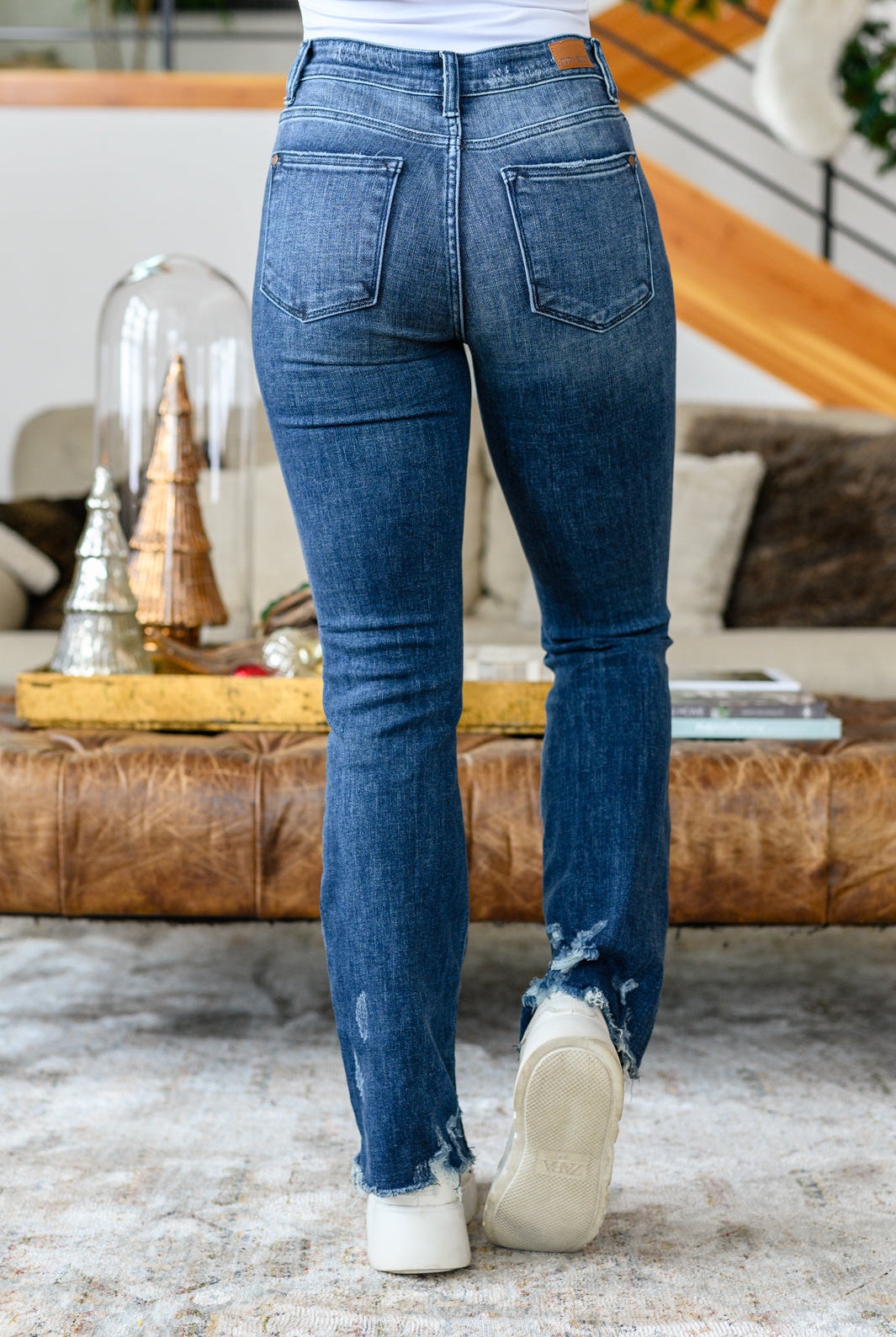 Christine High Contrast Slim Bootcut Destroyed Jeans-Jeans- Simply Simpson's Boutique is a Women's Online Fashion Boutique Located in Jupiter, Florida