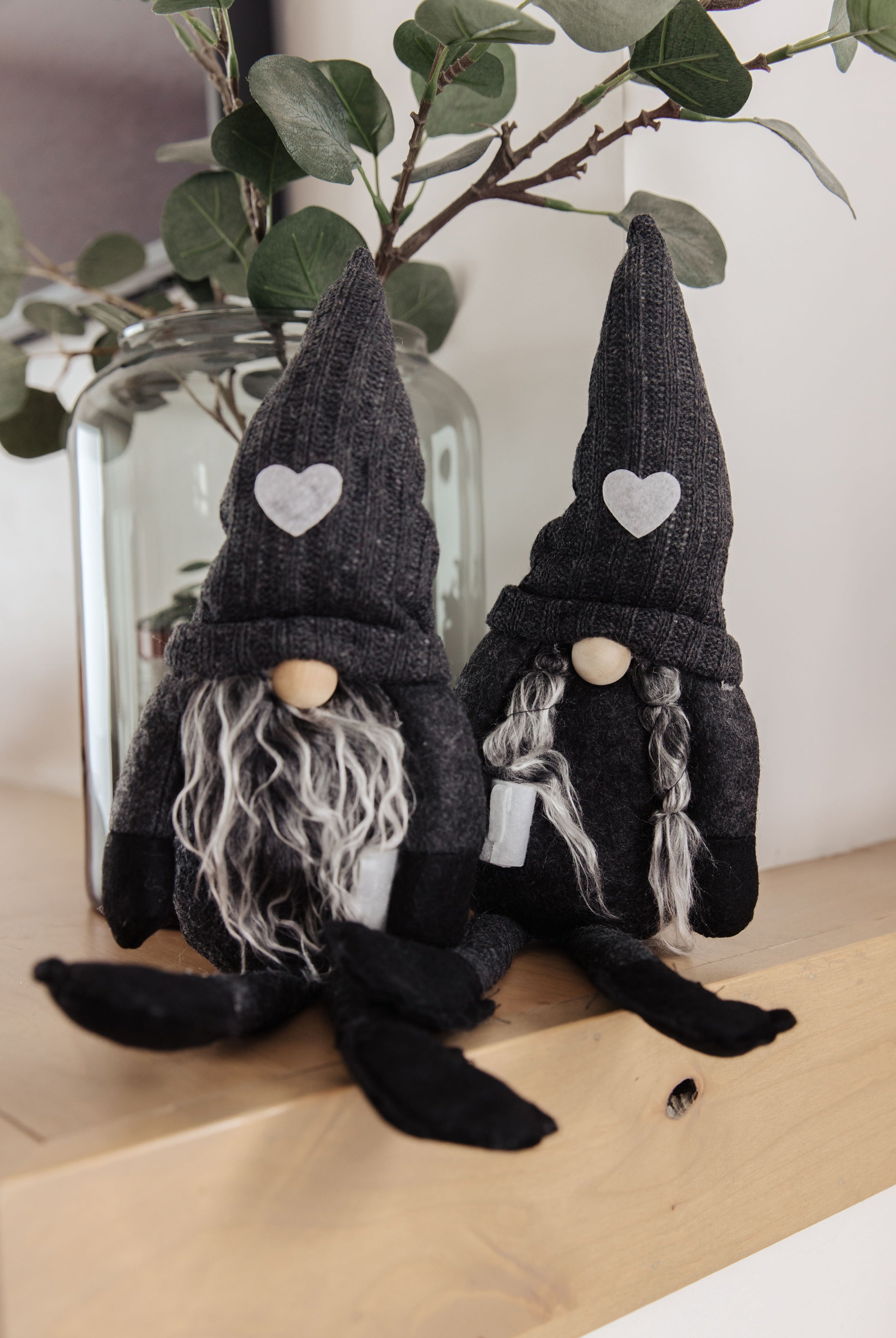 Coffee Lover Gnomes Set of 2 in Charcoal-Accessories- Simply Simpson's Boutique is a Women's Online Fashion Boutique Located in Jupiter, Florida