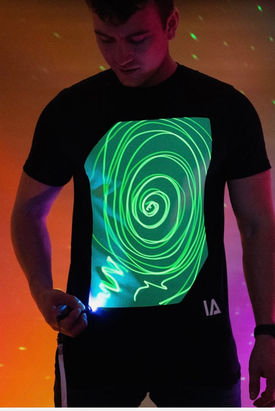 Adult Interactive Black Glow In The Dark T-Shirt-Shirts & Tops- Simply Simpson's Boutique is a Women's Online Fashion Boutique Located in Jupiter, Florida