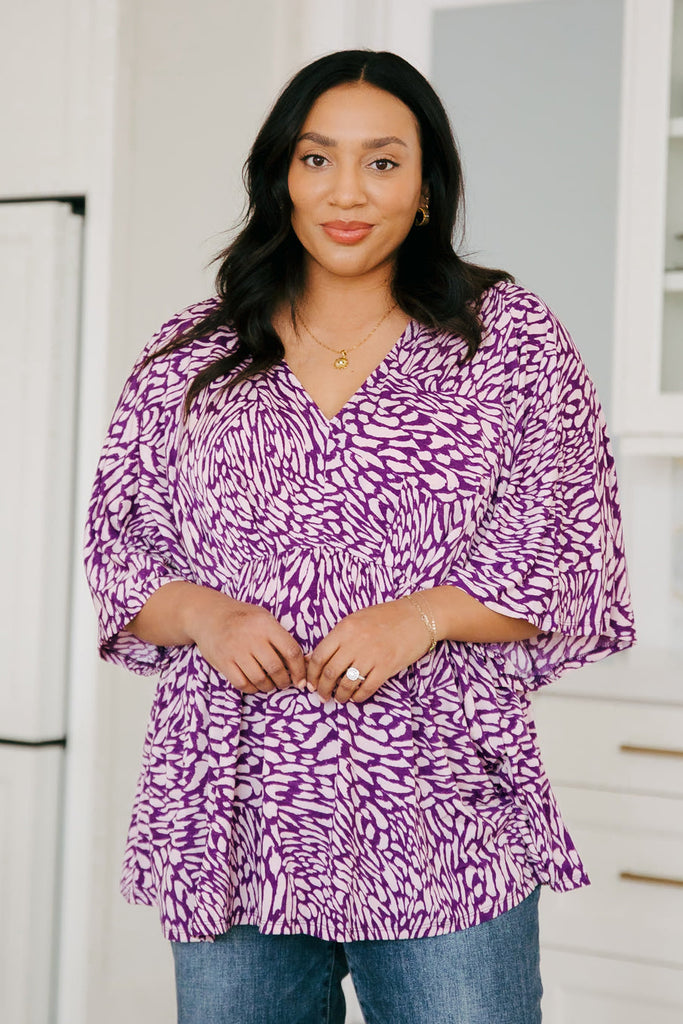 Dearest Dreamer Peplum Top in Painted Purple-Short Sleeves- Simply Simpson's Boutique is a Women's Online Fashion Boutique Located in Jupiter, Florida