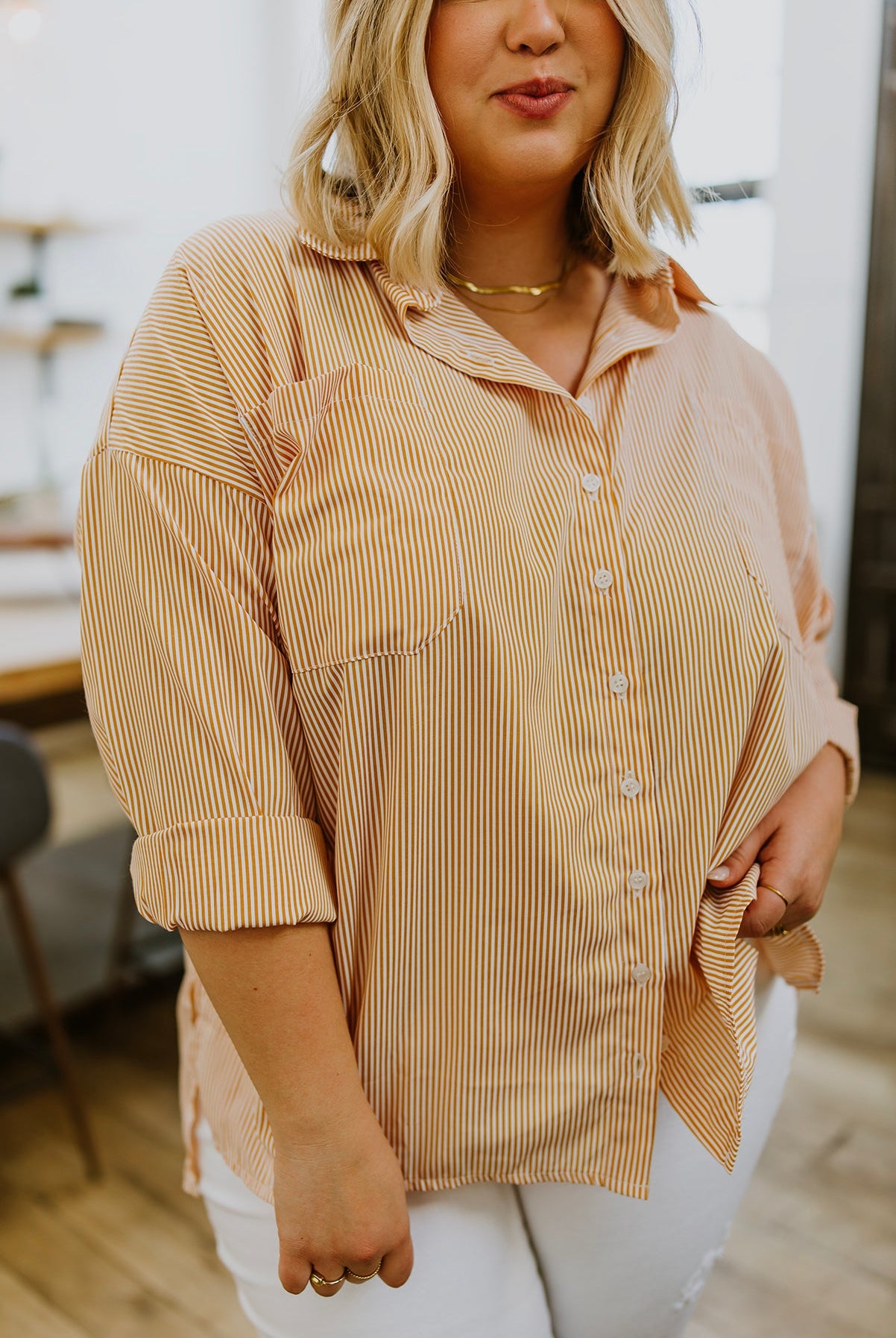 Easy On The Eyes Striped Button Up-Outerwear- Simply Simpson's Boutique is a Women's Online Fashion Boutique Located in Jupiter, Florida