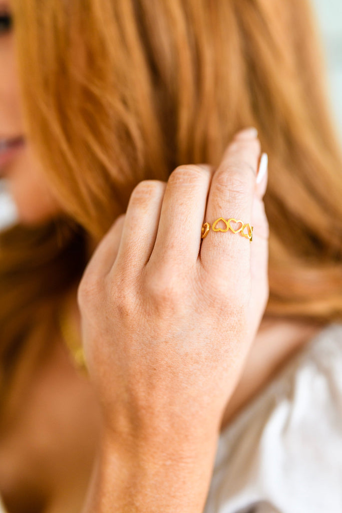 Endless Hearts Gold Ring-Accessories- Simply Simpson's Boutique is a Women's Online Fashion Boutique Located in Jupiter, Florida