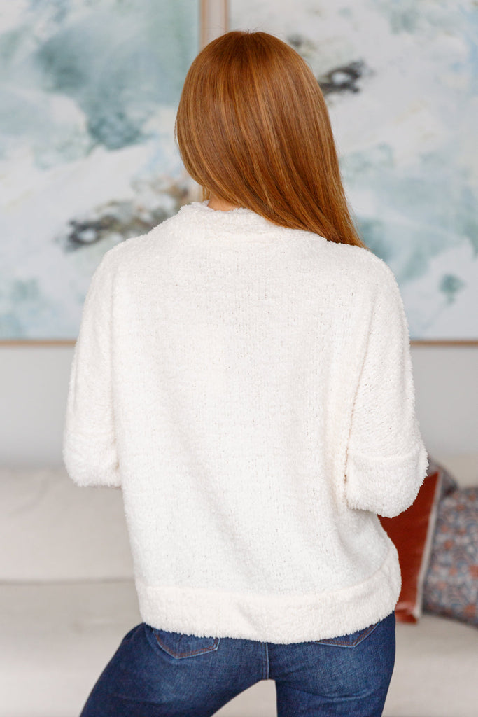 Expecting Snow Mock Neck Boucle Sweater-Shirts & Tops- Simply Simpson's Boutique is a Women's Online Fashion Boutique Located in Jupiter, Florida
