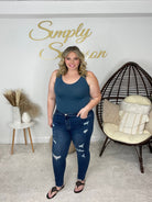 Dark Wash Distressed Jeans-200 Jeans- Simply Simpson's Boutique is a Women's Online Fashion Boutique Located in Jupiter, Florida