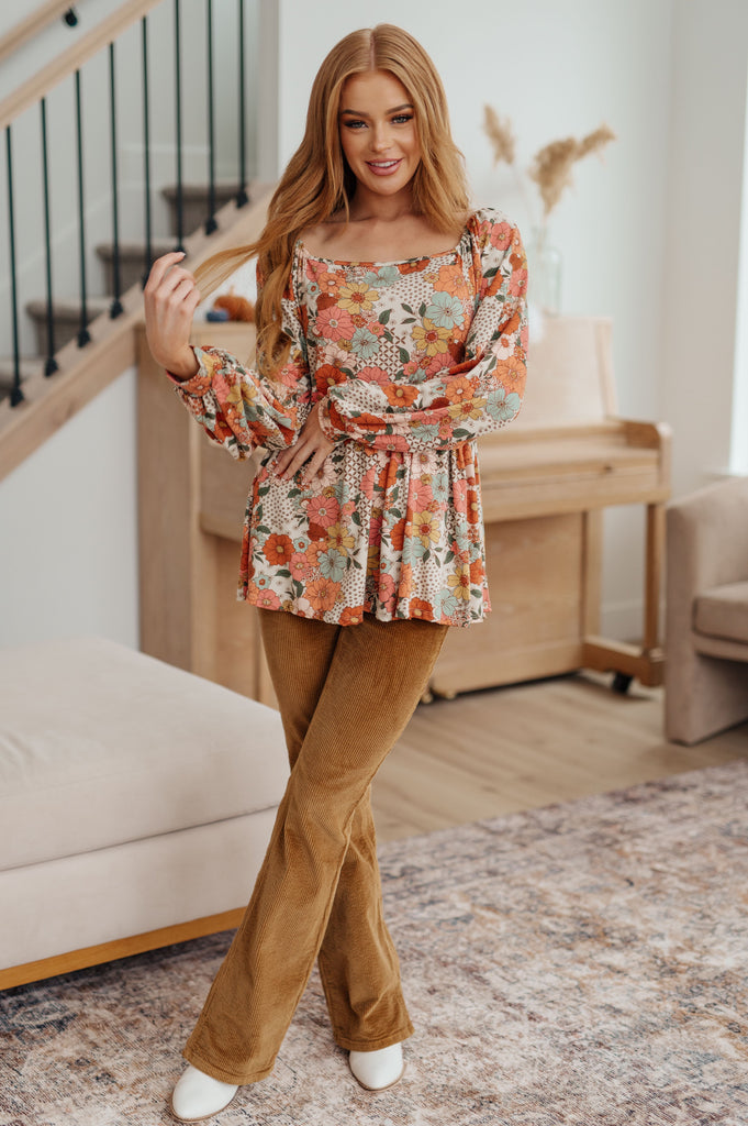 Fall For Florals Babydoll Top-Shirts & Tops- Simply Simpson's Boutique is a Women's Online Fashion Boutique Located in Jupiter, Florida