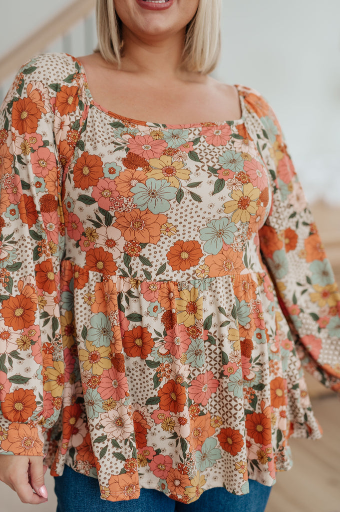 Fall For Florals Babydoll Top-Shirts & Tops- Simply Simpson's Boutique is a Women's Online Fashion Boutique Located in Jupiter, Florida