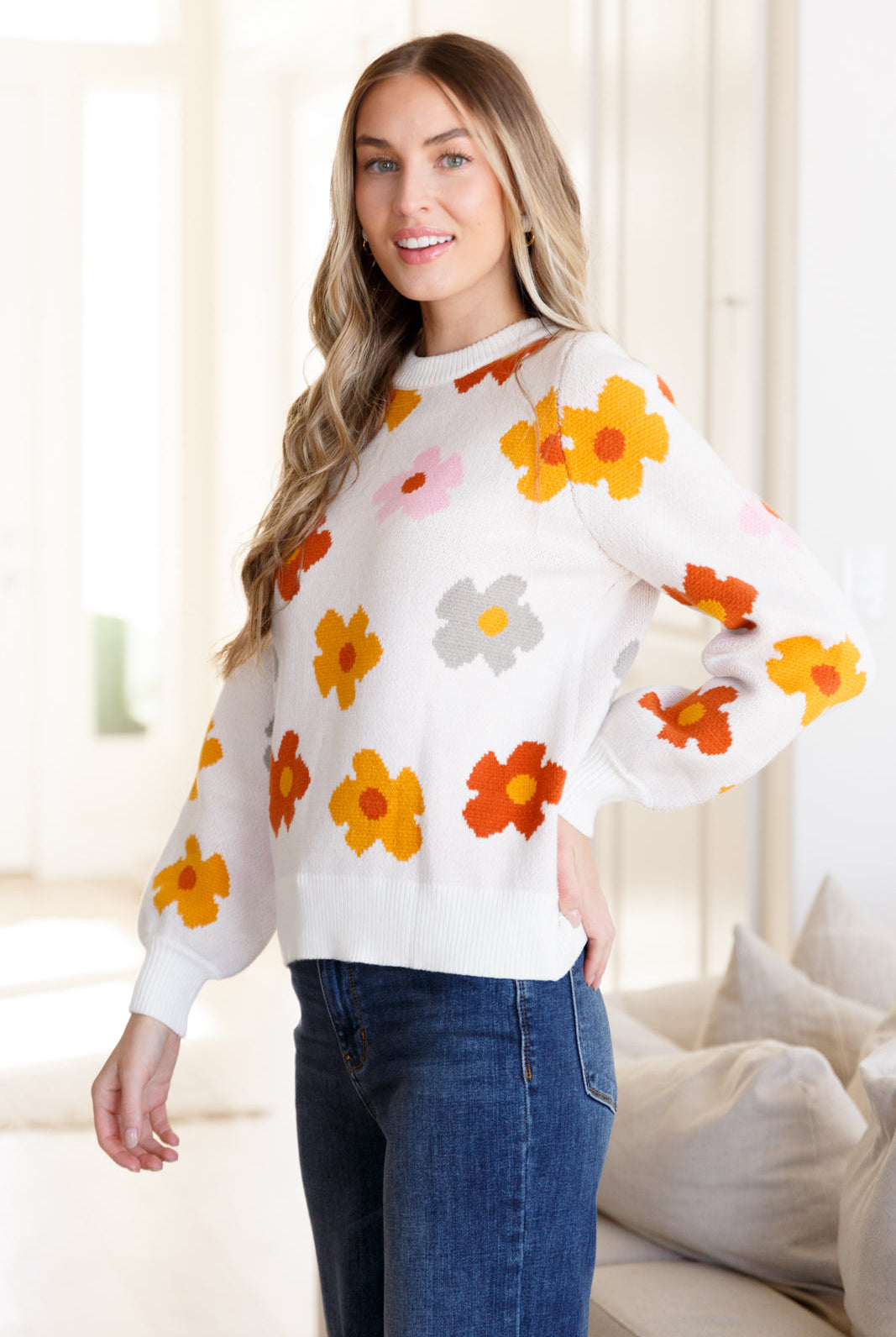 Falling Flowers Floral Sweater-Sweaters- Simply Simpson's Boutique is a Women's Online Fashion Boutique Located in Jupiter, Florida