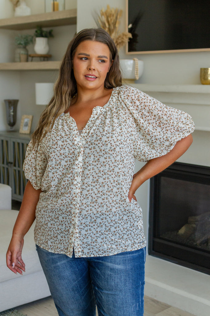 Fancy Me Floral Button Down-Shirts & Tops- Simply Simpson's Boutique is a Women's Online Fashion Boutique Located in Jupiter, Florida