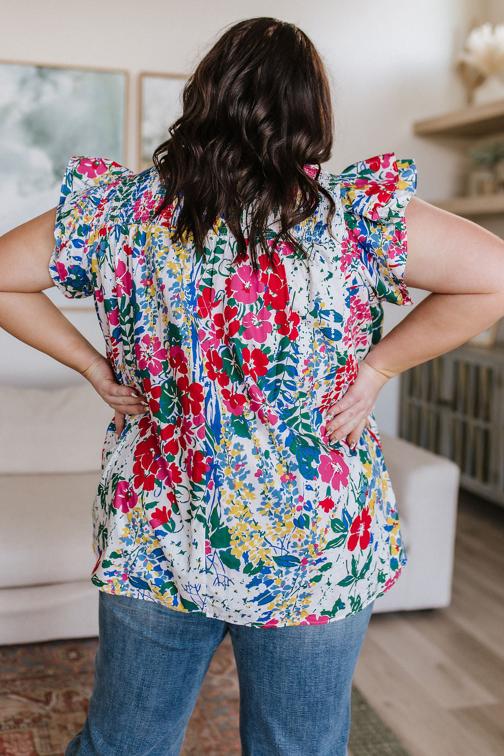 Floral Impressions Blouse-Short Sleeves- Simply Simpson's Boutique is a Women's Online Fashion Boutique Located in Jupiter, Florida