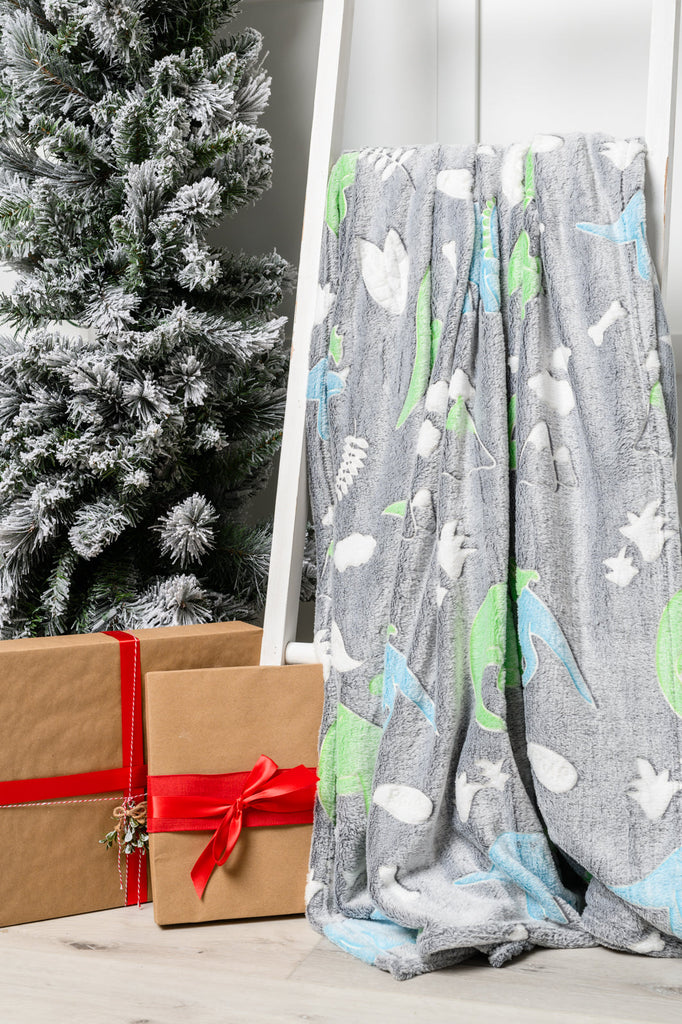 Glow in the Dark Blanket in Dinosaurs-Apparel & Accessories- Simply Simpson's Boutique is a Women's Online Fashion Boutique Located in Jupiter, Florida