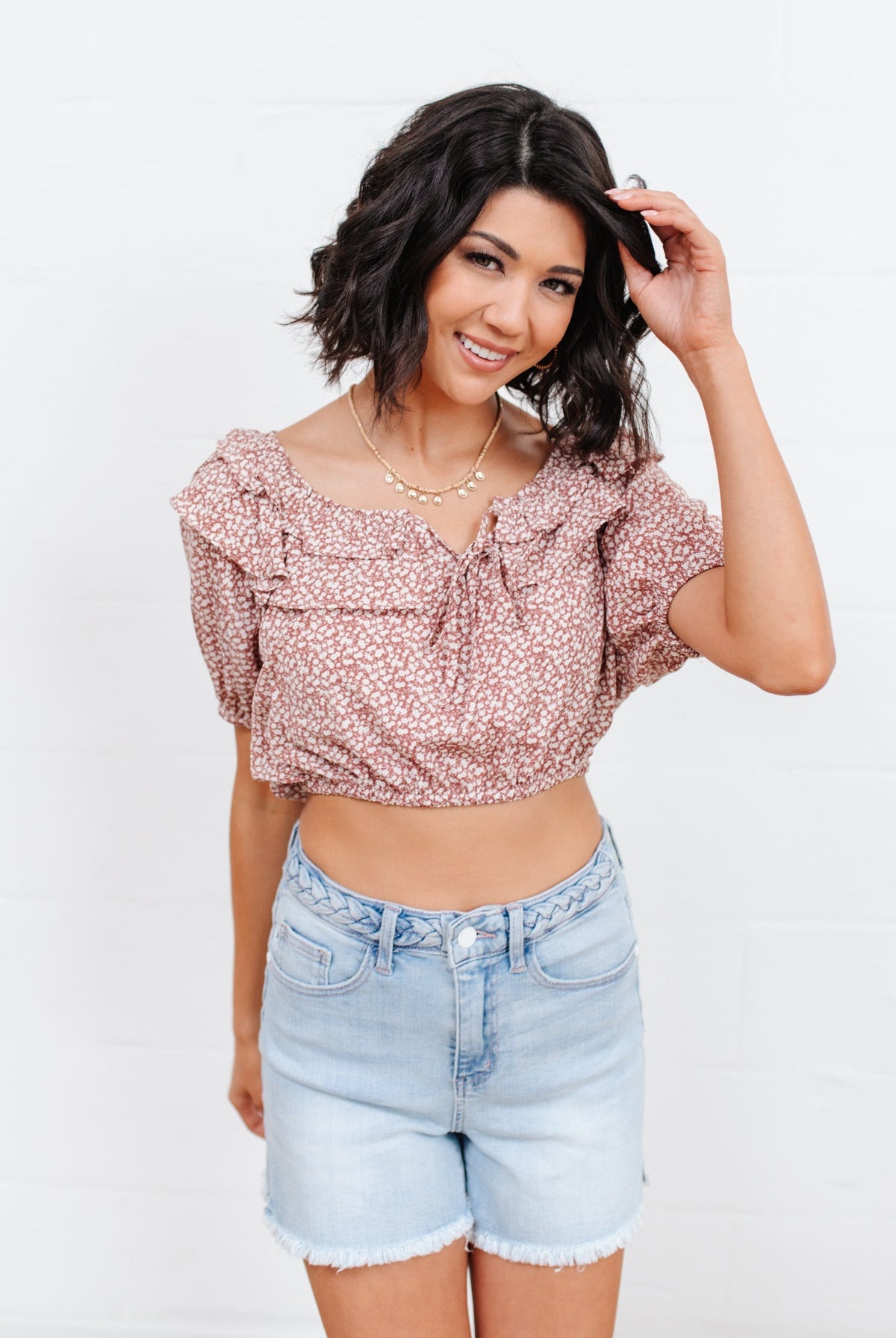 Golden Hour Top in Rose-100 Short Sleeves- Simply Simpson's Boutique is a Women's Online Fashion Boutique Located in Jupiter, Florida