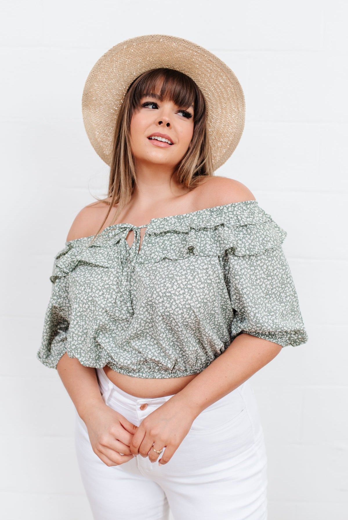 Golden Hour Top in Sage-100 Short Sleeves- Simply Simpson's Boutique is a Women's Online Fashion Boutique Located in Jupiter, Florida