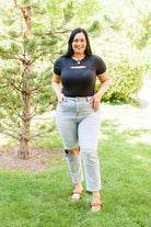 Good Karma Light Wash Distressed Jeans-Jeans- Simply Simpson's Boutique is a Women's Online Fashion Boutique Located in Jupiter, Florida