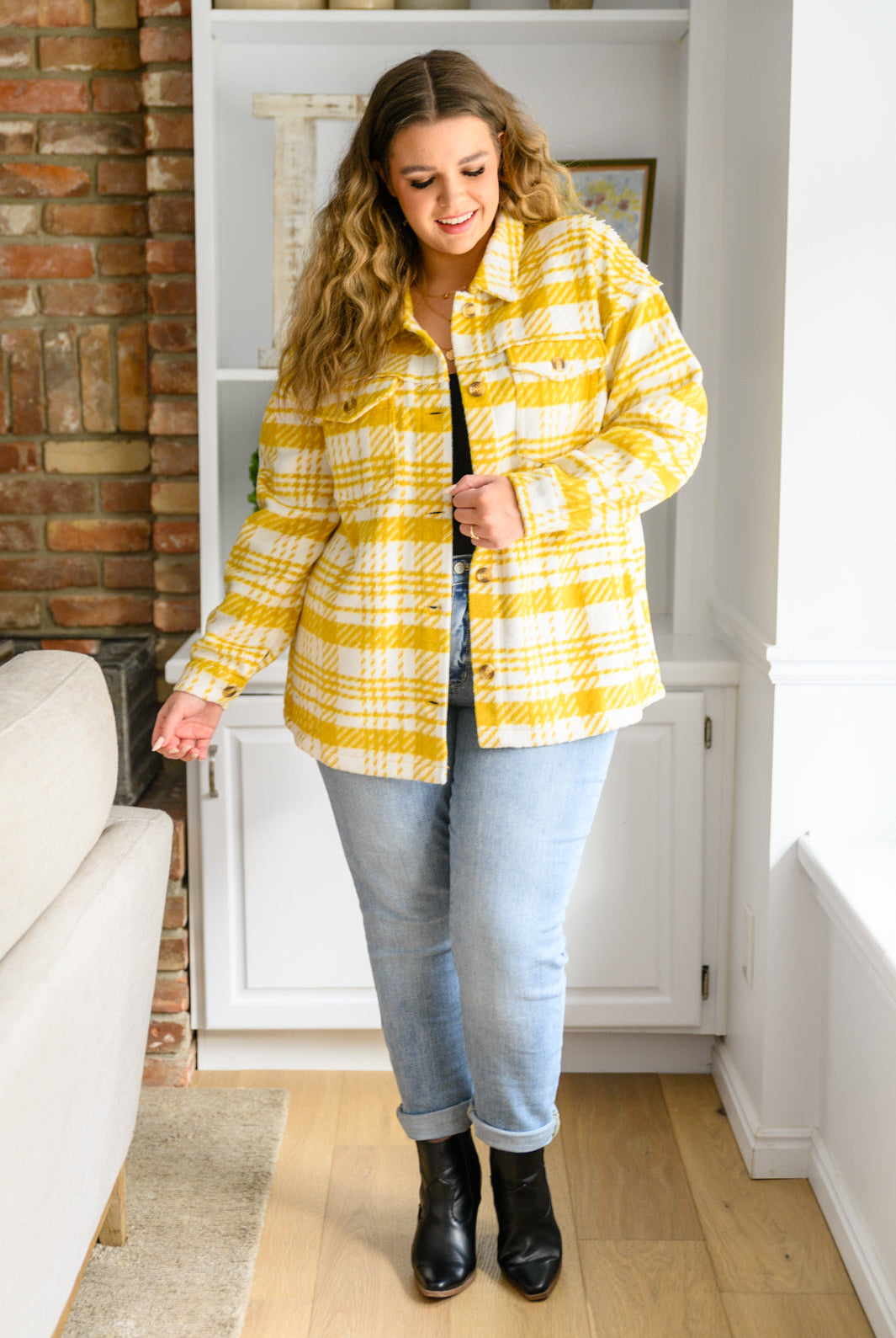 Hard To Miss Shacket In Mustard-Outerwear- Simply Simpson's Boutique is a Women's Online Fashion Boutique Located in Jupiter, Florida