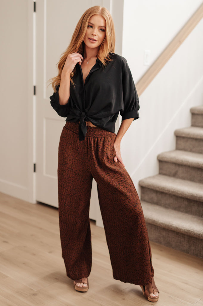 Harmony High Rise Wide Leg Pants in Brown-Pants- Simply Simpson's Boutique is a Women's Online Fashion Boutique Located in Jupiter, Florida