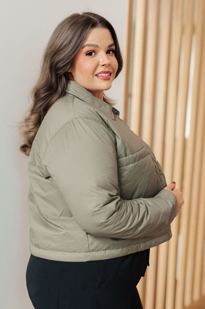 Hear Me Out Lightweight Puffer Jacket in Olive-Outerwear- Simply Simpson's Boutique is a Women's Online Fashion Boutique Located in Jupiter, Florida