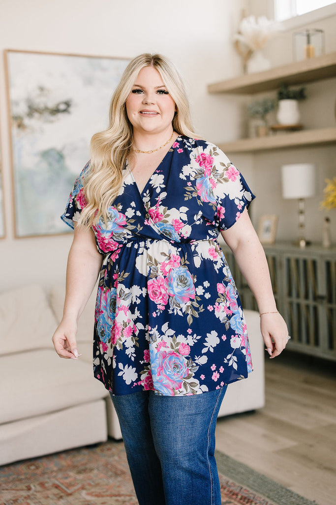 Hello Hummingbird Floral Top-Short Sleeves- Simply Simpson's Boutique is a Women's Online Fashion Boutique Located in Jupiter, Florida