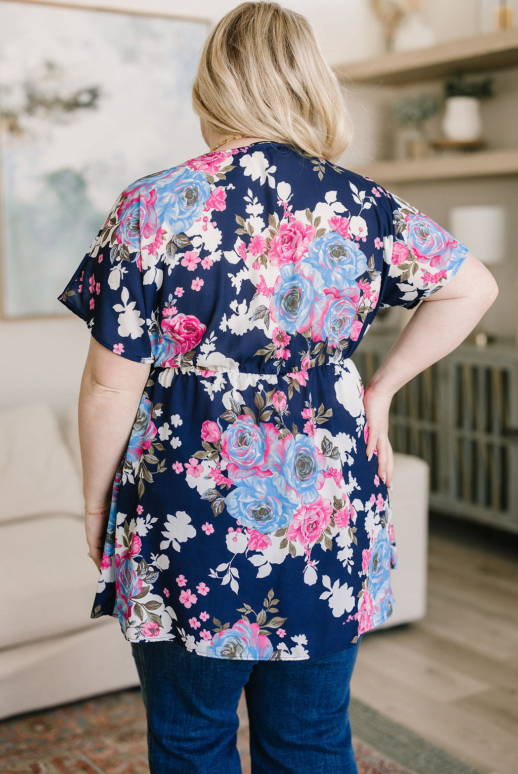 Hello Hummingbird Floral Top-Short Sleeves- Simply Simpson's Boutique is a Women's Online Fashion Boutique Located in Jupiter, Florida
