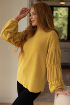 Honey Be Mine Balloon Sleeve Sweater-Shirts & Tops- Simply Simpson's Boutique is a Women's Online Fashion Boutique Located in Jupiter, Florida