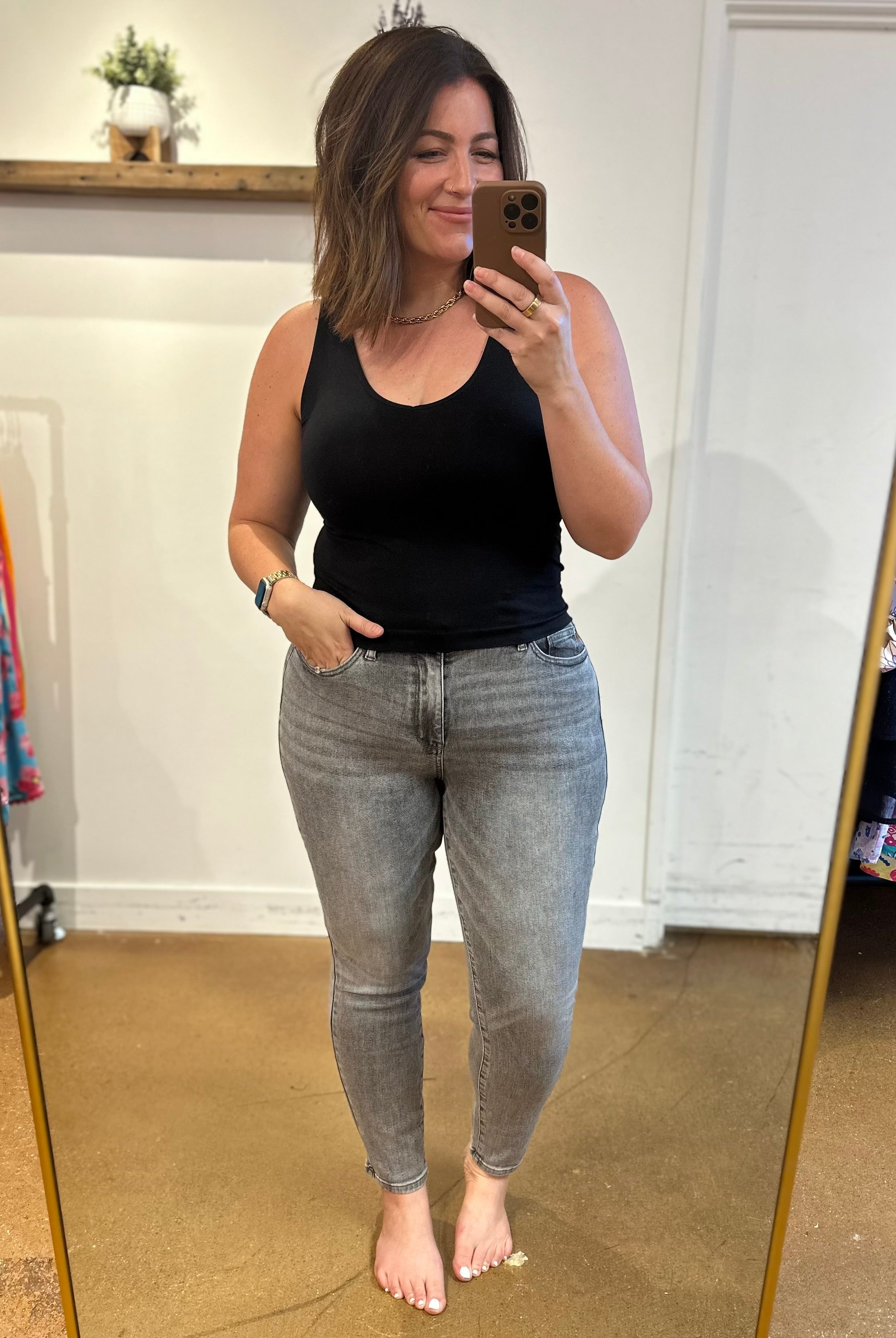 Charlotte High Rise Stone Wash Slim Jeans in Gray-Jeans- Simply Simpson's Boutique is a Women's Online Fashion Boutique Located in Jupiter, Florida