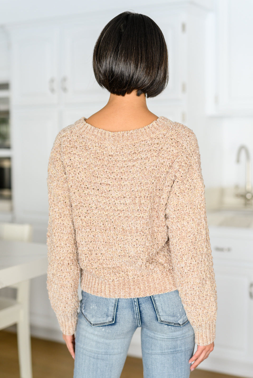 Irish Coffee Knitted Crop V Neck Sweater-Sweaters- Simply Simpson's Boutique is a Women's Online Fashion Boutique Located in Jupiter, Florida