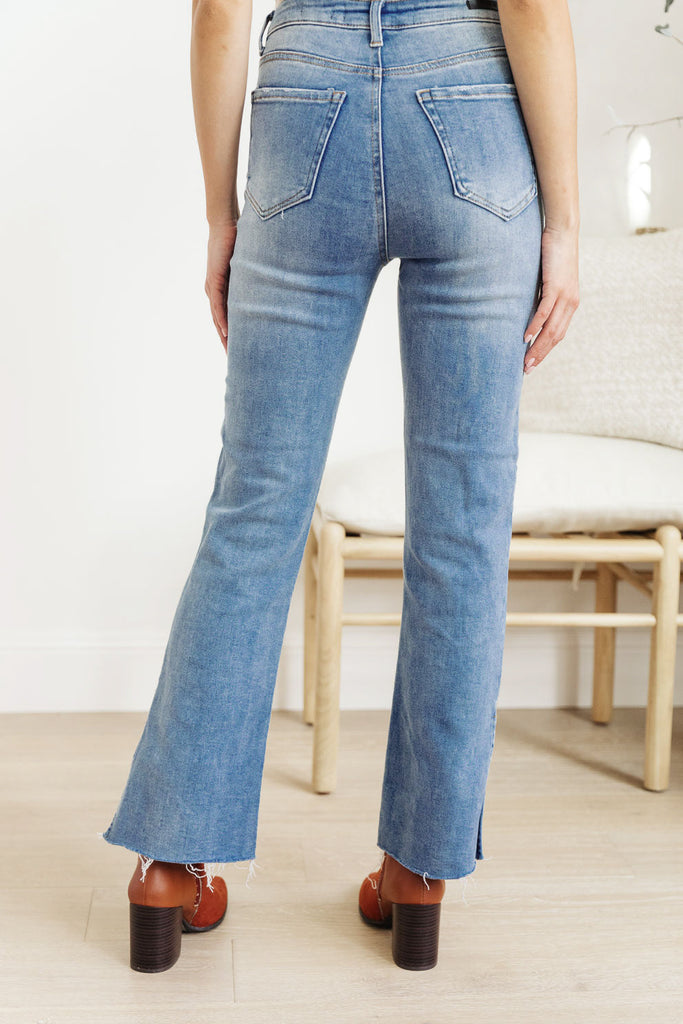 Jody Slim Flare Side Slit Jeans-Jeans- Simply Simpson's Boutique is a Women's Online Fashion Boutique Located in Jupiter, Florida