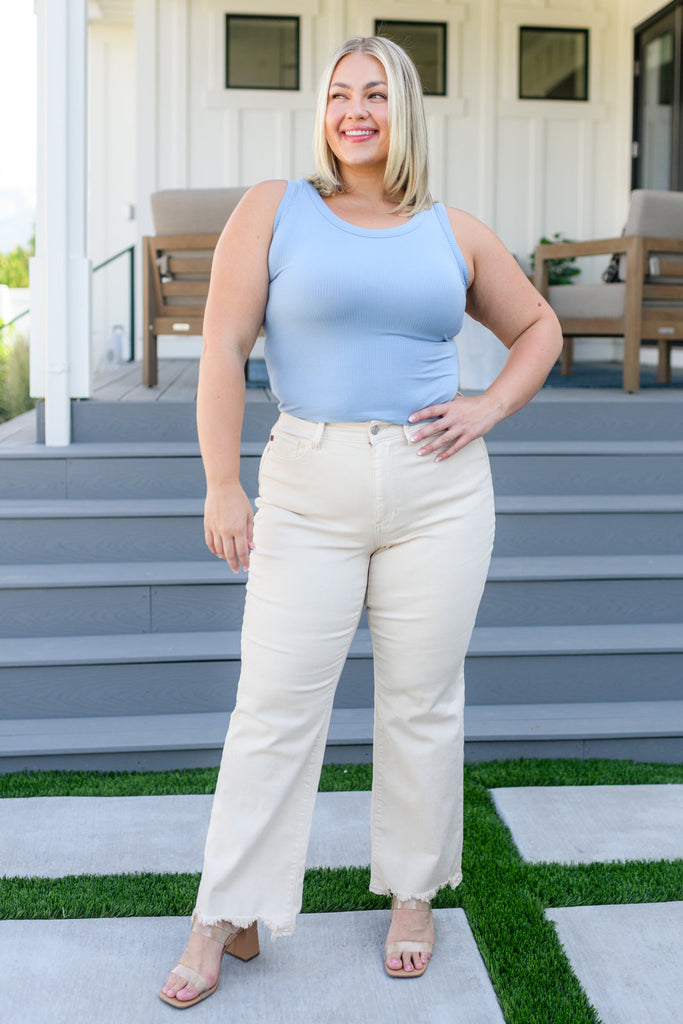 Just One More Ribbed Tank in Light Blue-Tank Tops- Simply Simpson's Boutique is a Women's Online Fashion Boutique Located in Jupiter, Florida