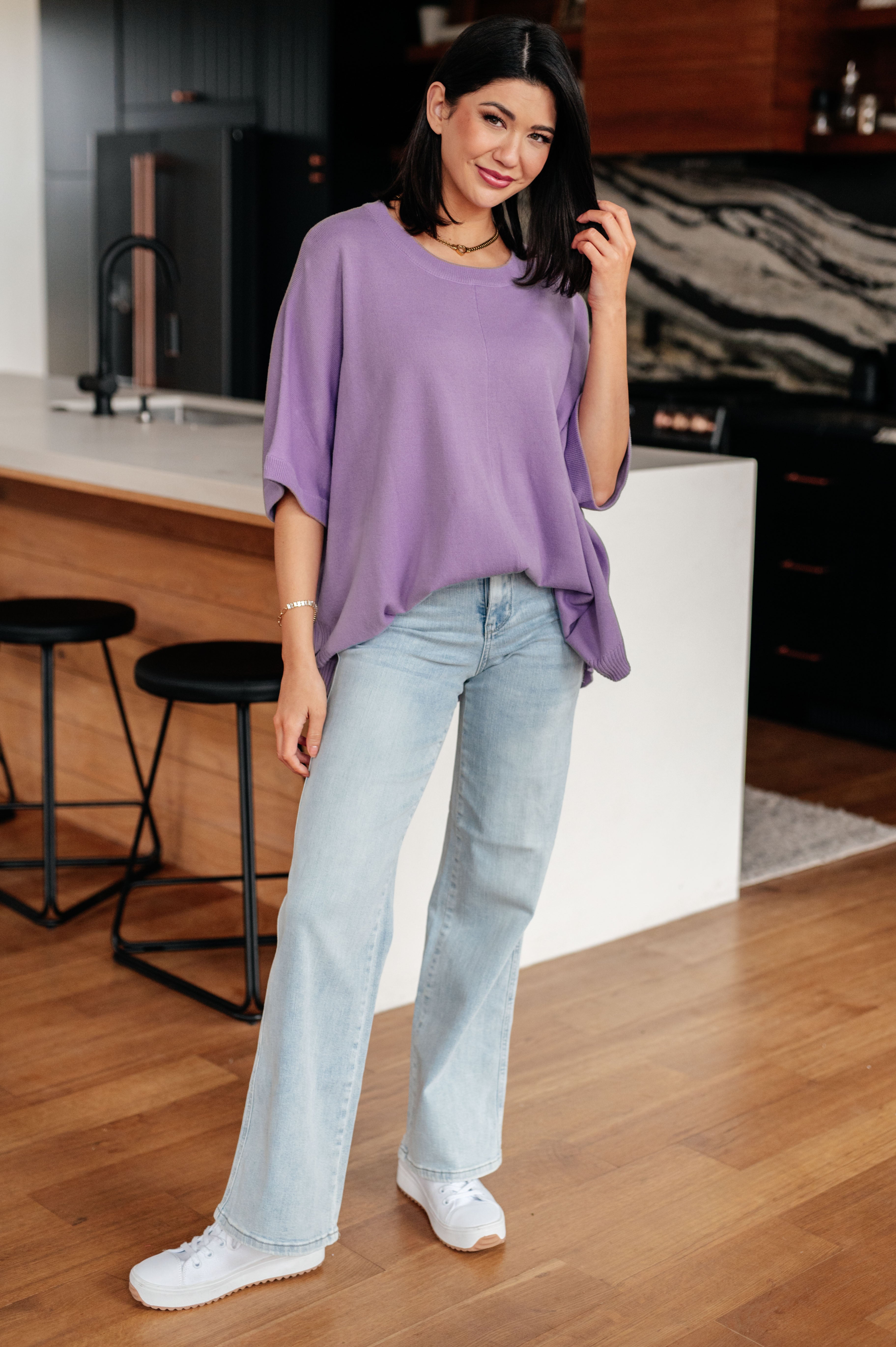 Lilac Whisper Dolman Sleeve Top-Short Sleeves- Simply Simpson's Boutique is a Women's Online Fashion Boutique Located in Jupiter, Florida
