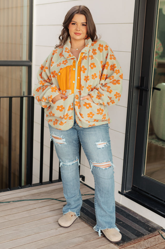 Love It Don't Leave It Floral Fleece Jacket-Outerwear- Simply Simpson's Boutique is a Women's Online Fashion Boutique Located in Jupiter, Florida