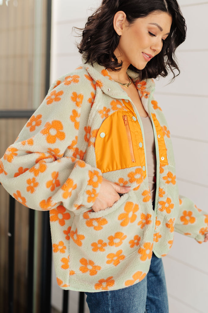 Love It Don't Leave It Floral Fleece Jacket-Outerwear- Simply Simpson's Boutique is a Women's Online Fashion Boutique Located in Jupiter, Florida