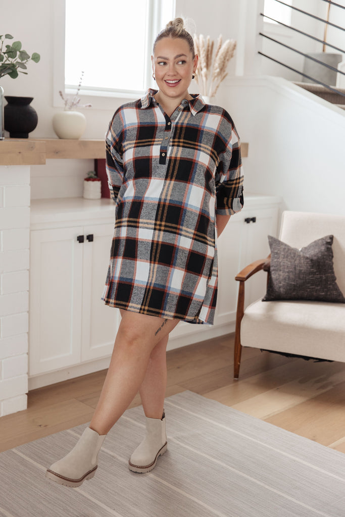 Make it Right Plaid Shirt Dress-Dresses- Simply Simpson's Boutique is a Women's Online Fashion Boutique Located in Jupiter, Florida