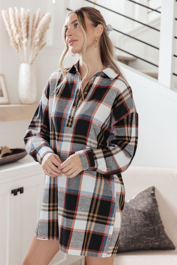 Make it Right Plaid Shirt Dress-Dresses- Simply Simpson's Boutique is a Women's Online Fashion Boutique Located in Jupiter, Florida