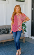 No Competition Mixed Print Button Down-Short Sleeves- Simply Simpson's Boutique is a Women's Online Fashion Boutique Located in Jupiter, Florida