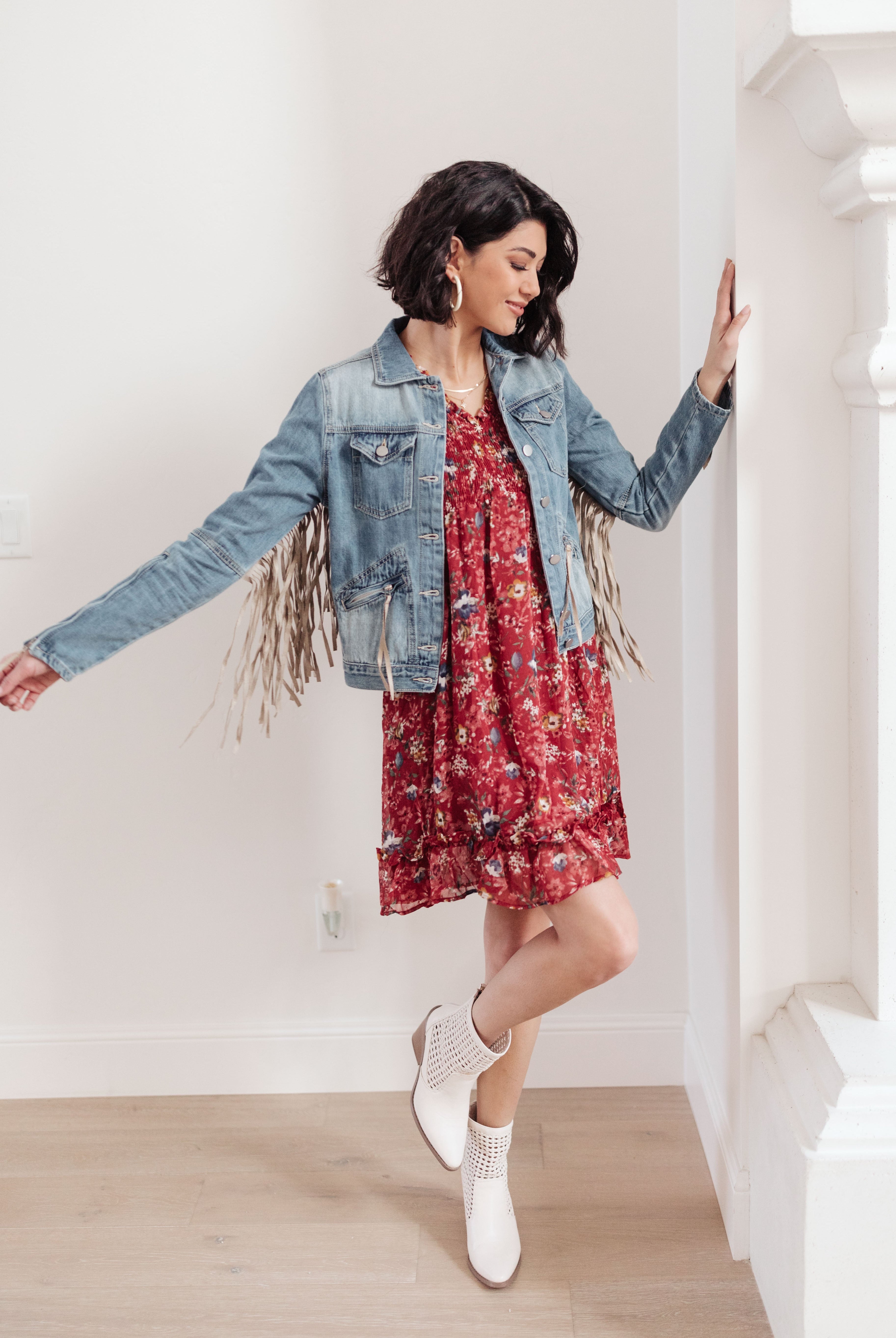 On The Fringe Jacket in Denim-Outerwear- Simply Simpson's Boutique is a Women's Online Fashion Boutique Located in Jupiter, Florida